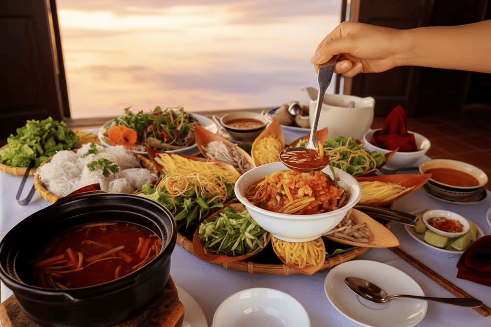 Thưởng thức m&oacute;n lẩu thả Phan Thiết